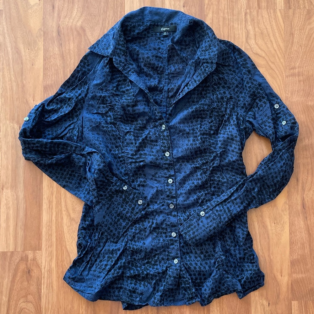 Express star print dress shirt